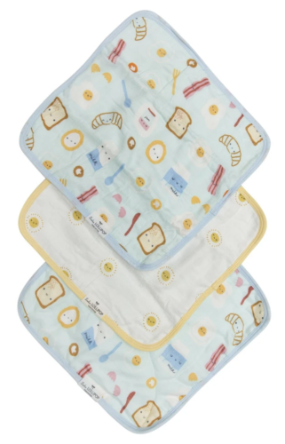 Loulou Lollipop Washcloth 3-pieces Set - Breakfast Blue